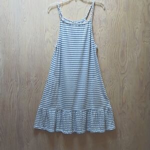 Max Studio Navy and white Stripe Swing Halter Dress sz S